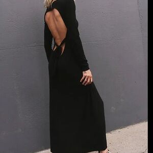 Black open back aubre dress